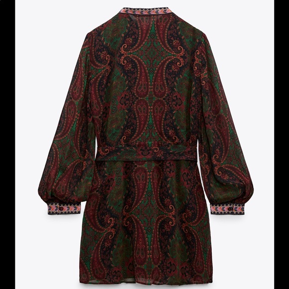 ZARA JACQUARD RIBBON DRESS - Picture 9 of 11